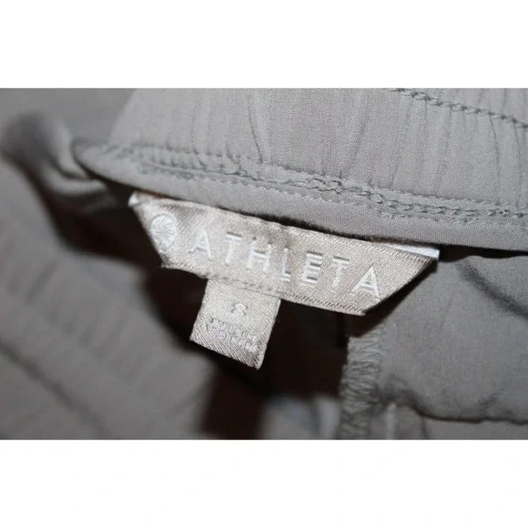 Athleta Bali Linen Ankle Pants Gray Lightweight Stretch Women's Size 8 H14016 - Picture 6 of 9
